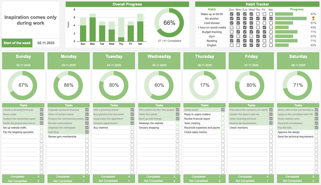 Weekly Planner - Premium