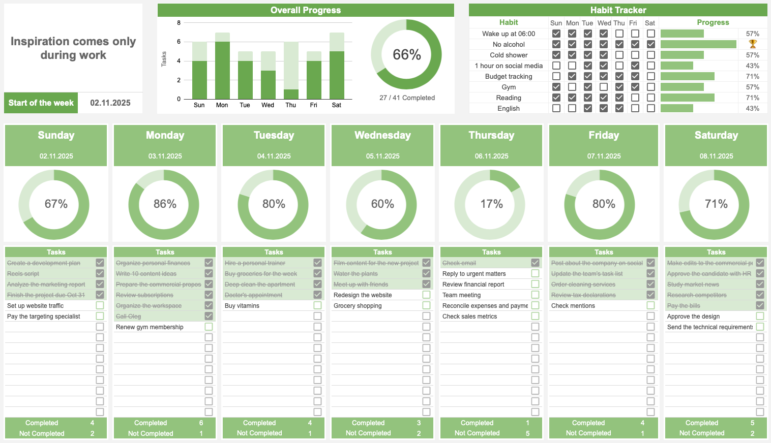 Weekly Planner - Premium